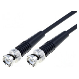 Cablu | 50Ω | 1m | BNC mufă,din ambele părţi | negru | 