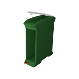 Carcasă verde pentru șină DIN 101x35x119,5mm | Electronic-mag.ro | Componente Electronice