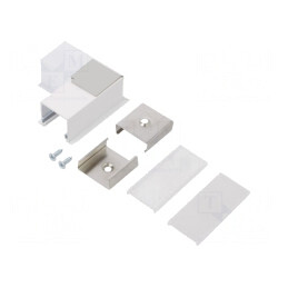 Conector 90° Alb Aluminiu Policabonat LINEA-IN20 | Electronic-mag.ro | Componente Electronice