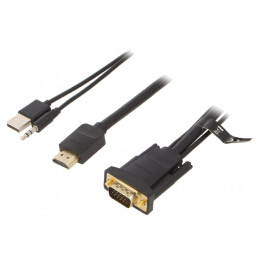 Cablu | HDMI 1.4 | PVC | 1m | negru | 32AWG | Fire: Cu,cositorit | ABIBF