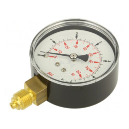 Manometru 0-6 bar 63mm pentru lichide și gaze inerte | Electronic-mag.ro | Componente Electronice