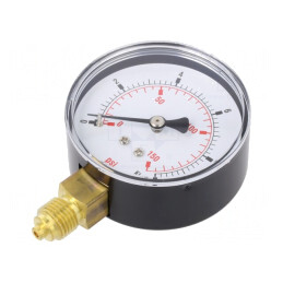 Manometru 0-10bar 63mm Lichide și Gaze Inerte | Electronic-mag.ro | Componente Electronice