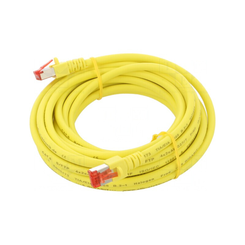 Patch cord S/FTP Cat6 Cu LSZH galben 5m | Electronic-mag.ro | Componente Electronice