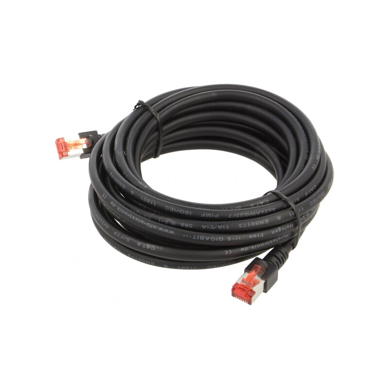 Patch Cord S/FTP Cat6 Negru 5m LSZH | Electronic-mag.ro | Componente Electronice