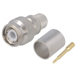 Conector TNC Tată Drept 50Ω RG213 Crimpat PTFE Aurit | Electronic-mag.ro | Componente Electronice