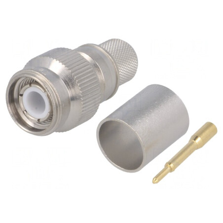 Conector TNC Tată Drept 50Ω RG213 Crimpat PTFE Aurit | Electronic-mag.ro | Componente Electronice