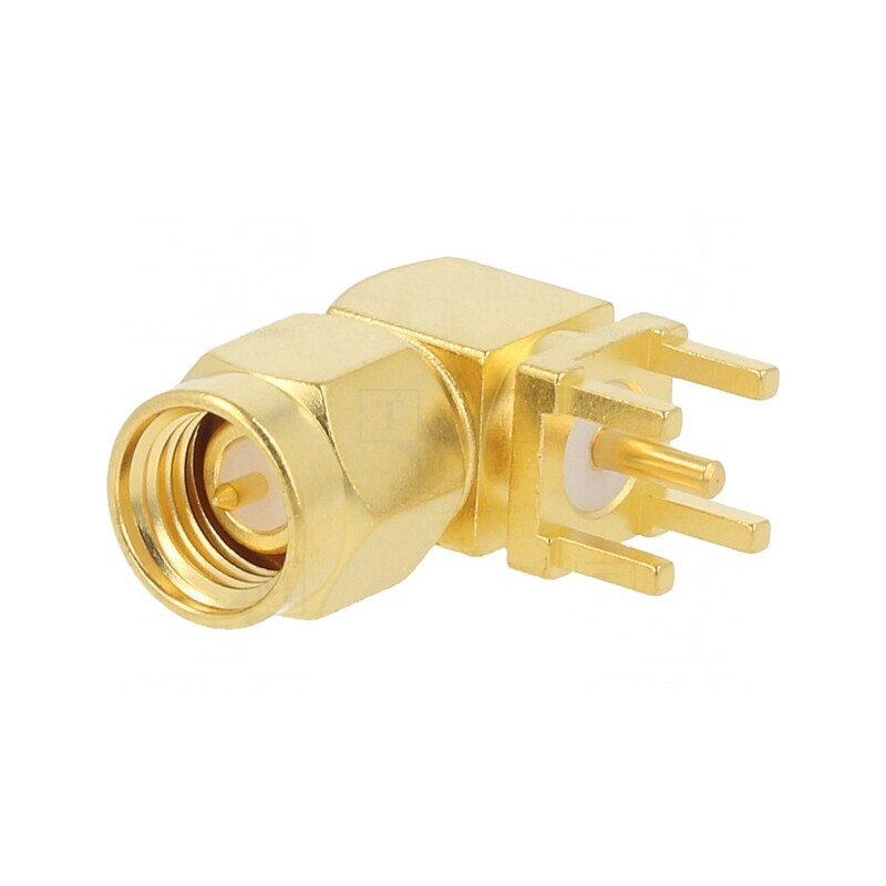 Mufă SMA 90° THT 50Ω Aurită PTFE | Electronic-mag.ro | Componente Electronice
