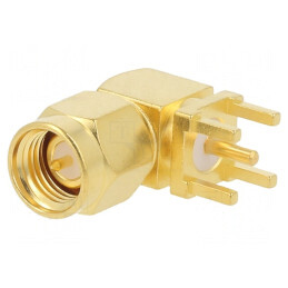 Mufă SMA 90° THT 50Ω Aurită PTFE | Electronic-mag.ro | Componente Electronice