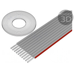 Cablu Bandă 1mm Litat Cu 10x28AWG PVC Gri | Electronic-mag.ro | Componente Electronice
