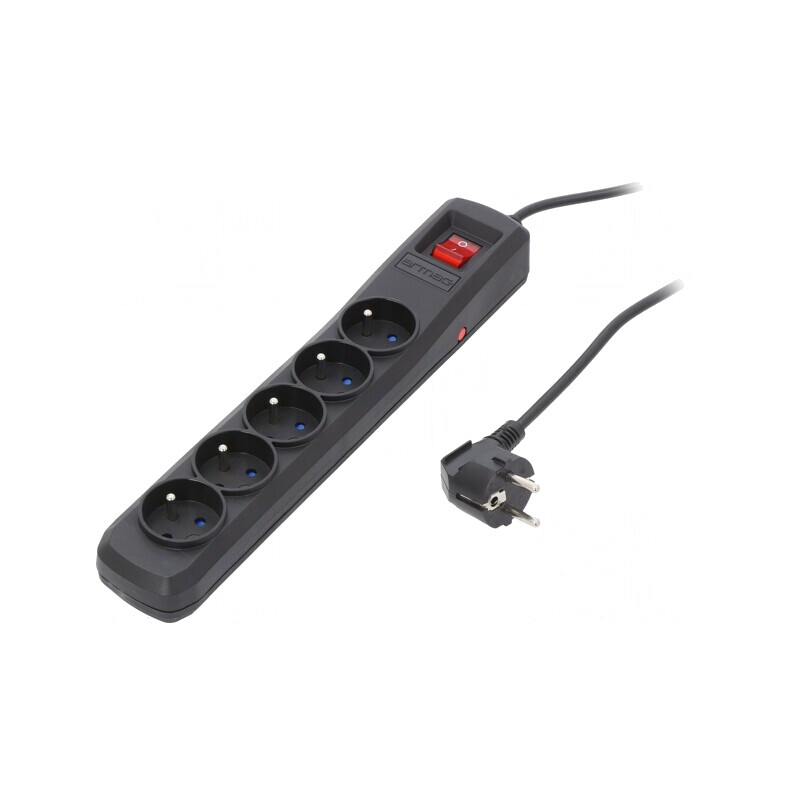 Prelungitor cu protecție la supratensiune, 5 prize, 10A | Electronic-mag.ro | Componente Electronice Prelungitor cu protecție la supratensiune, 5 prize, 10A | Electronic-mag.ro | Componente Electronice