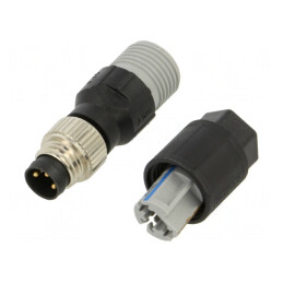 Mufă M8 Tată cu Filet Exterior pentru Cablu | Electronic-mag.ro | Componente Electronice