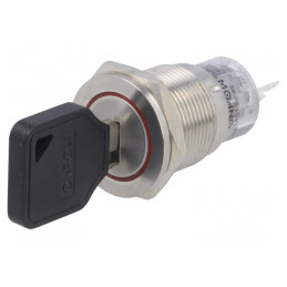 Întrerupător cu Cheie SPDT Ø19mm | Electronic-mag.ro | Componente Electronice