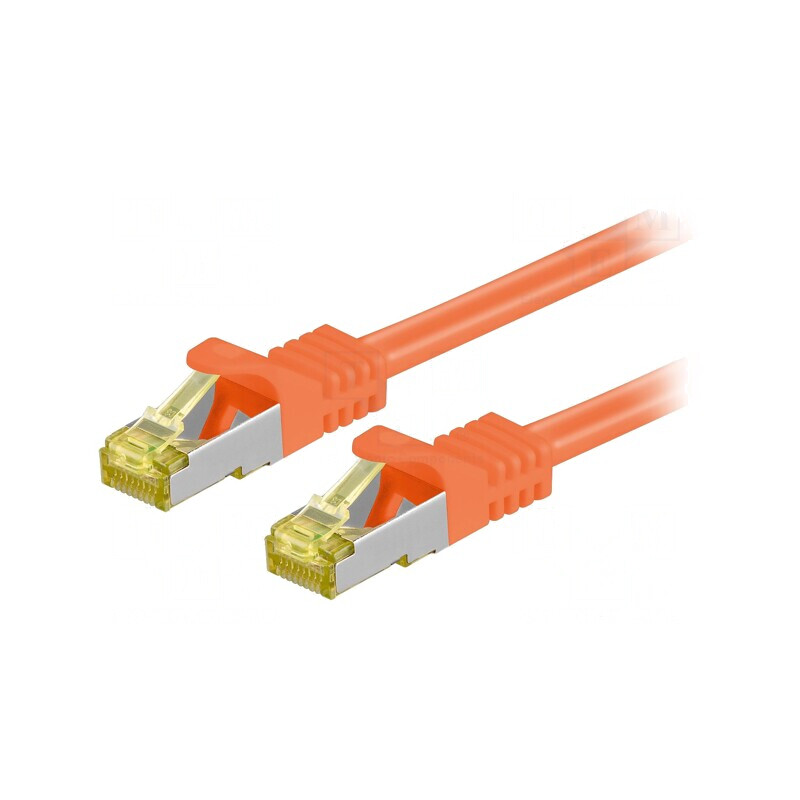 Patch Cord S/FTP Cat 6a LSZH Portocaliu 10m | Electronic-mag.ro | Componente Electronice