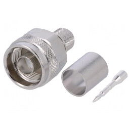 Mufă N tată drept 50Ω crimpat PTFE LMR400 | Electronic-mag.ro | Componente Electronice