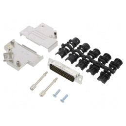 Conector D-Sub 44P Tata Unghi 45° pentru Cablu Gold Flash | Electronic-mag.ro | Componente Electronice