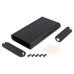 Carcasă aluminiu neagră 72x120x19mm | Electronic-mag.ro | Componente Electronice