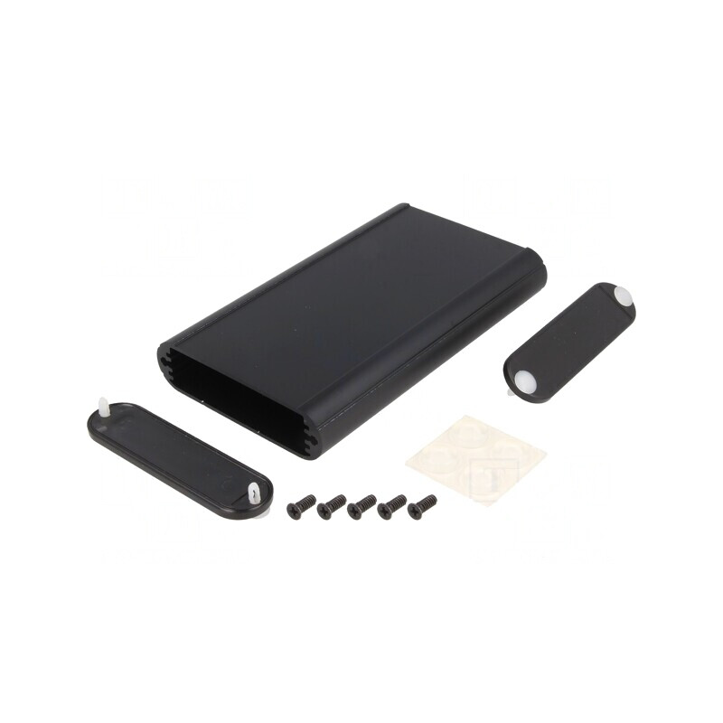 Carcasă aluminiu neagră 72x120x19mm | Electronic-mag.ro | Componente Electronice