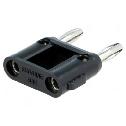 Conector stacabil banană 4mm 15A 5kV negru 40,13mm nichelat