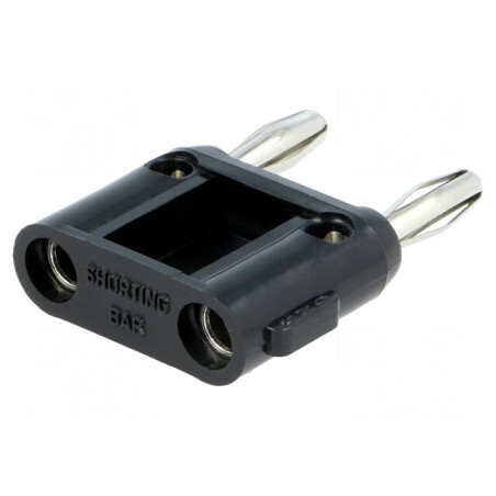 Conector stacabil banană 4mm 15A 5kV negru 40,13mm nichelat | Electronic-mag.ro | Componente Electronice