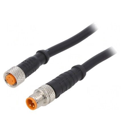 Cablu Conectare M8 3 pini 0.6m PVC | Electronic-mag.ro | Componente Electronice