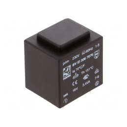 Transformator încapsulat 3,4VA 230V 18V 189mA PCB | Electronic-mag.ro | Componente Electronice
