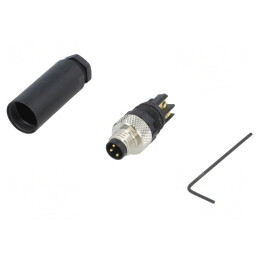 Conector M8 3-Pin Tată pe Cablu IP67 60V 4A | Electronic-mag.ro | Componente Electronice