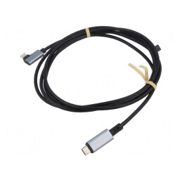 Cablu USB 2.0 USB C mufă,USB C mufă în unghi 2m negru 100W | Electronic-mag.ro | Componente Electronice
