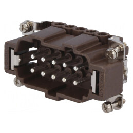 Conector HDC Tată 180°C 10 PE 16A 500V | Electronic-mag.ro | Componente Electronice