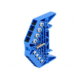 Conector Șine 1.5mm2 16 Borne Albastru 17.5A | Electronic-mag.ro | Componente Electronice