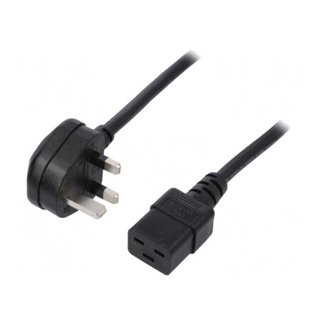 Cablu Electric Negru 5m BS 1363 la IEC C19 | Electronic-mag.ro | Componente Electronice
