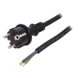 Cablu Electric SCHUKO 3x1,5mm2 cu Mufă Gumă | Electronic-mag.ro | Componente Electronice