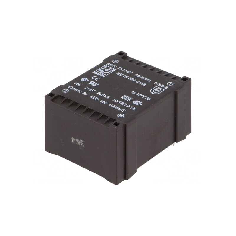 Transformator Încapsulat 10VA 115VAC 9V 555mA PCB | Electronic-mag.ro | Componente Electronice