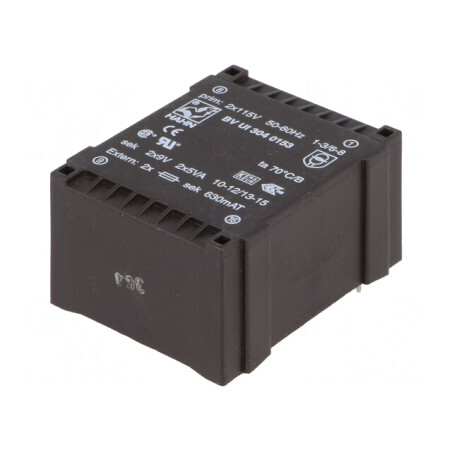 Transformator Încapsulat 10VA 115VAC 9V 555mA PCB | Electronic-mag.ro | Componente Electronice