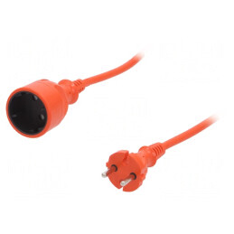 Prelungitor Alimentare PVC Portocaliu 15m 10A 2x1mm2 1 Priză | Electronic-mag.ro | Componente Electronice