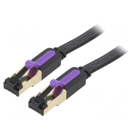Patch Cord U/FTP 15m Negru Ecranat PVC 30AWG | Electronic-mag.ro | Componente Electronice