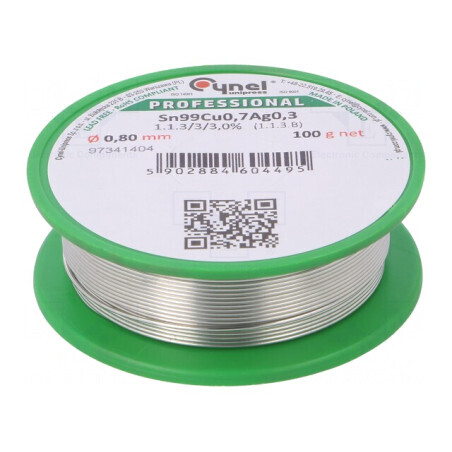 Sârmă de lipit fără plumb 0,8mm 100g | Electronic-mag.ro | Componente Electronice