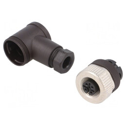 Mufă M12 4-PIN Mamă pe Cablu 4-6mm | Electronic-mag.ro | Componente Electronice