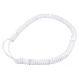 Cablu spiralat neecranat PUR alb 0,5m 2m | Electronic-mag.ro | Componente Electronice