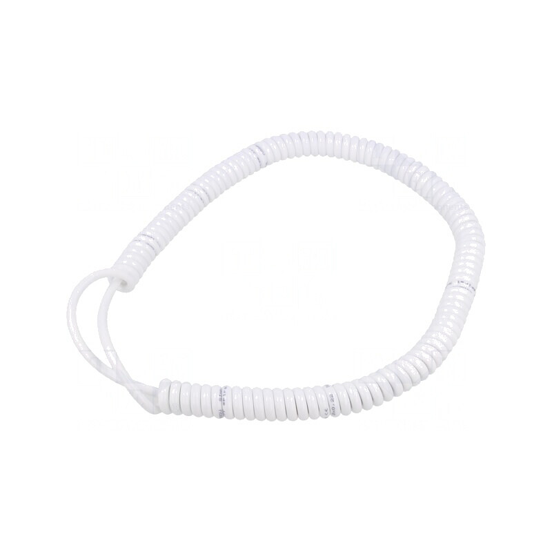 Cablu spiralat neecranat PUR alb 0,5m 2m | Electronic-mag.ro | Componente Electronice