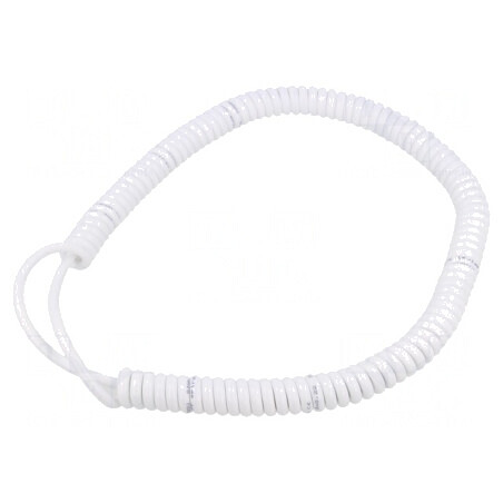 Cablu spiralat neecranat PUR alb 0,5m 2m | Electronic-mag.ro | Componente Electronice