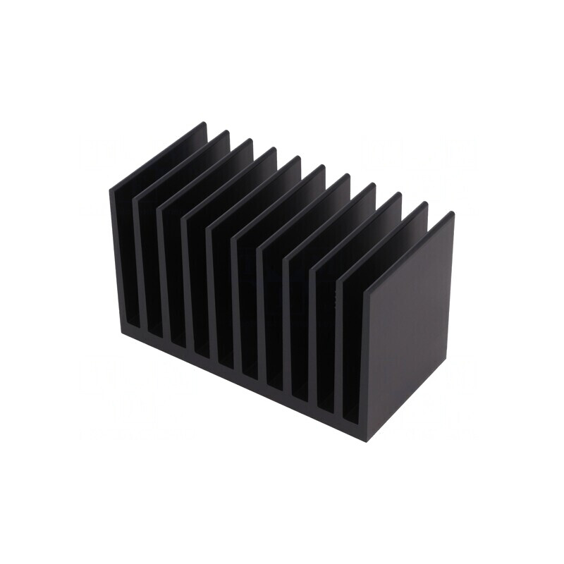 Radiator Extrudat cu Aripioare Negru 50x100x60mm | Electronic-mag.ro | Componente Electronice