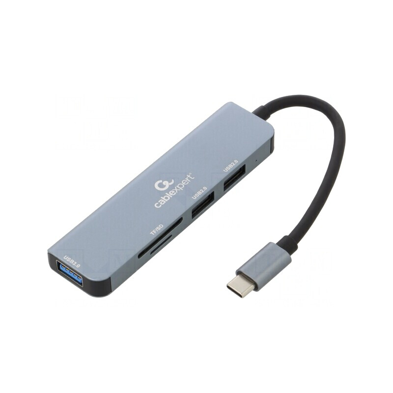 Hub USB 2.0 și 3.1 Gri cu 2 Porturi USB A și 1 Port USB C | Electronic-mag.ro | Componente Electronice