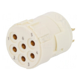 Conector M23 6 Pin Mamă Lipire 300V 20A