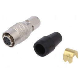 Conector Circular HR10 Push-Pull Mufă 2A Argintat Lipire | Electronic-mag.ro | Componente Electronice