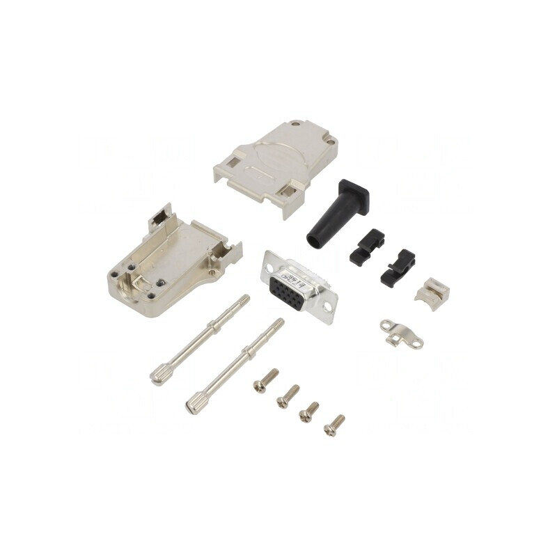 Conector D-Sub HD 15 Pin Mamă Lipire pe Cablu Gold | Electronic-mag.ro | Componente Electronice