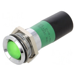 Lampă LED Verde 230V Ø22mm