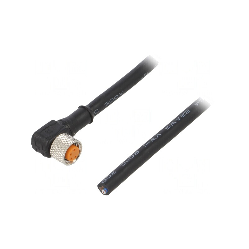 Cablu de Conectare M8 4-PIN Unghi 5m 50VAC 4A PVC | Electronic-mag.ro | Componente Electronice