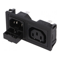 Conector Alimentare AC Tată-Mamă 10A 250V IEC 60320 | Electronic-mag.ro | Componente Electronice