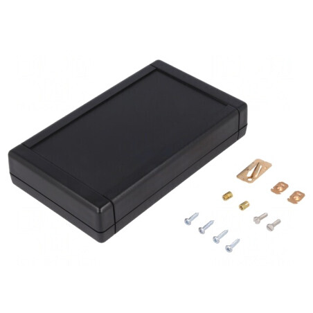 Carcasă universală TEKBOX ABS neagră 94mm x 160mm x 31mm | Electronic-mag.ro | Componente Electronice