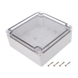 Carcasă universală 150x150x60mm cu bucșă din alamă ABS-PC | Electronic-mag.ro | Componente Electronice